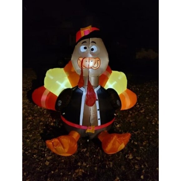 s-l400.jpg 6 FT Thanksgiving Inflatable Turkey Decorations, LED Light Up Turkey